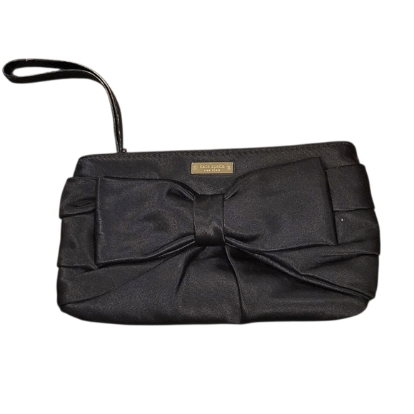 kate spade Handbags - Kate Spade Black Bow Nylon Clutch Wristlet
